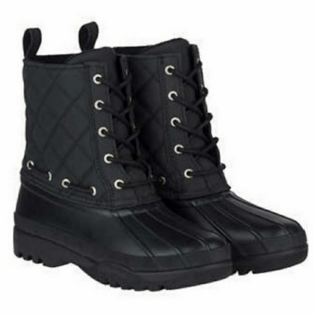 SPERRY Top Sider Gosling Quilted Boots Waterproof Black STS83693 Women's Size 9